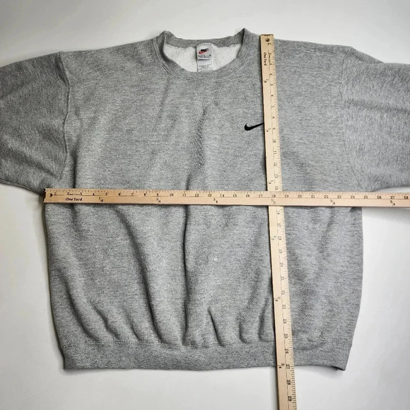 Vintage Nike Sweatshirt 90s Swoosh Sweater Size Large Gray Made in USA - Picture 6 of 8